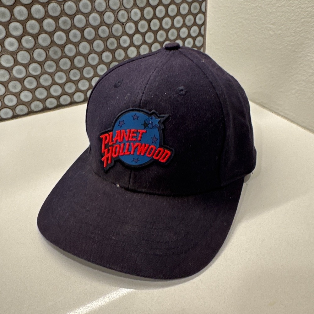 Vintage Planet Hollywood Hat Cap Logo Spellout Strap Back Casual‎ Adult Blue